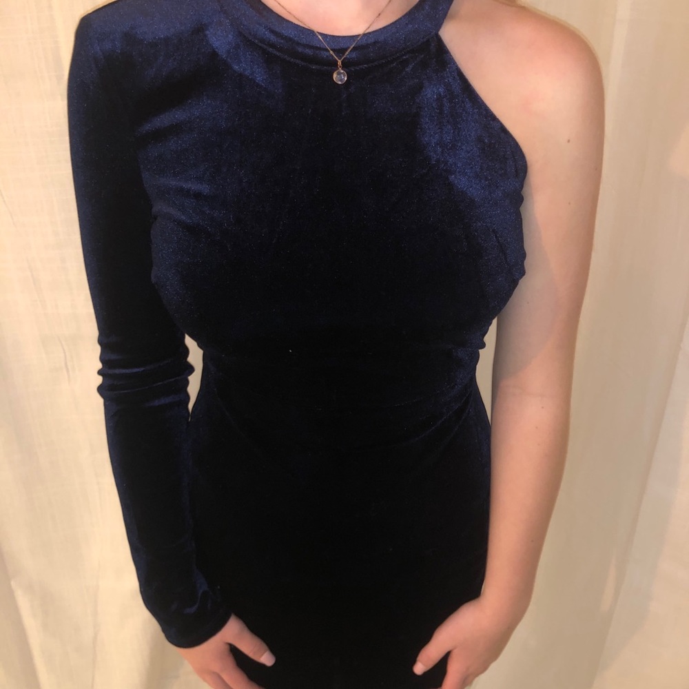 Velvet navy dress